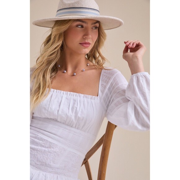 NWT Altar’d State Naomi Embroidered Mini Dress White Women’s Size Medium - Picture 3 of 8